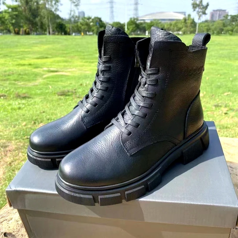 Golf Women's Shoes Autumn and Winter New Martin Boots Top Layer Cowhide Rubber Sole Non-Slip Rainproof Comfortable Ladye‘s Shoes