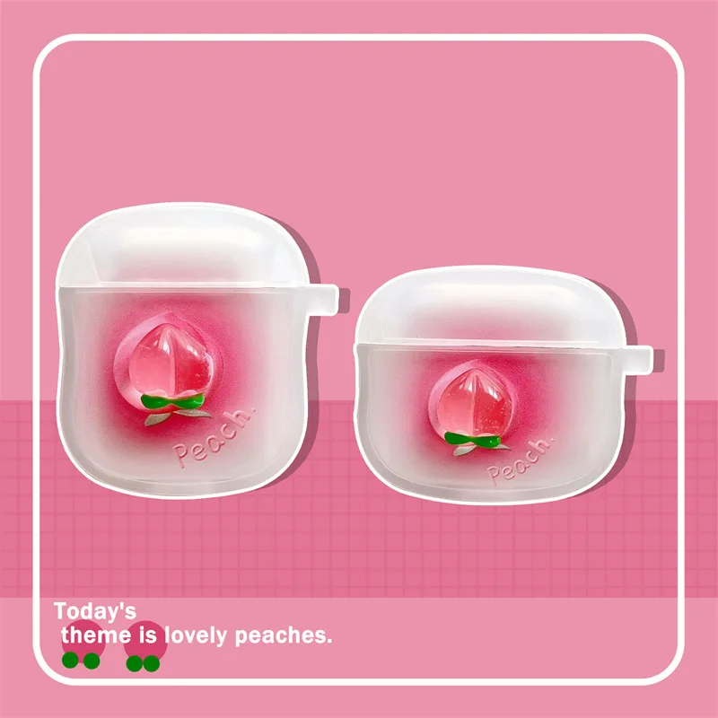 

Stereo Faint Dyed Cute Peaches Case for Apple AirPods 1 2 3 Pro Cases Cover IPhone Bluetooth Earbuds Earphone Air Pod Pods Case