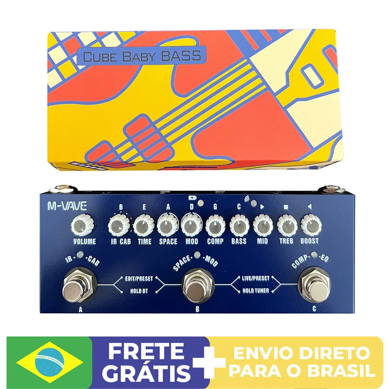 

M-VAVE rechargeable baby cube multi effects electric bass pedal guitar recording audio interface function cuvave pedal