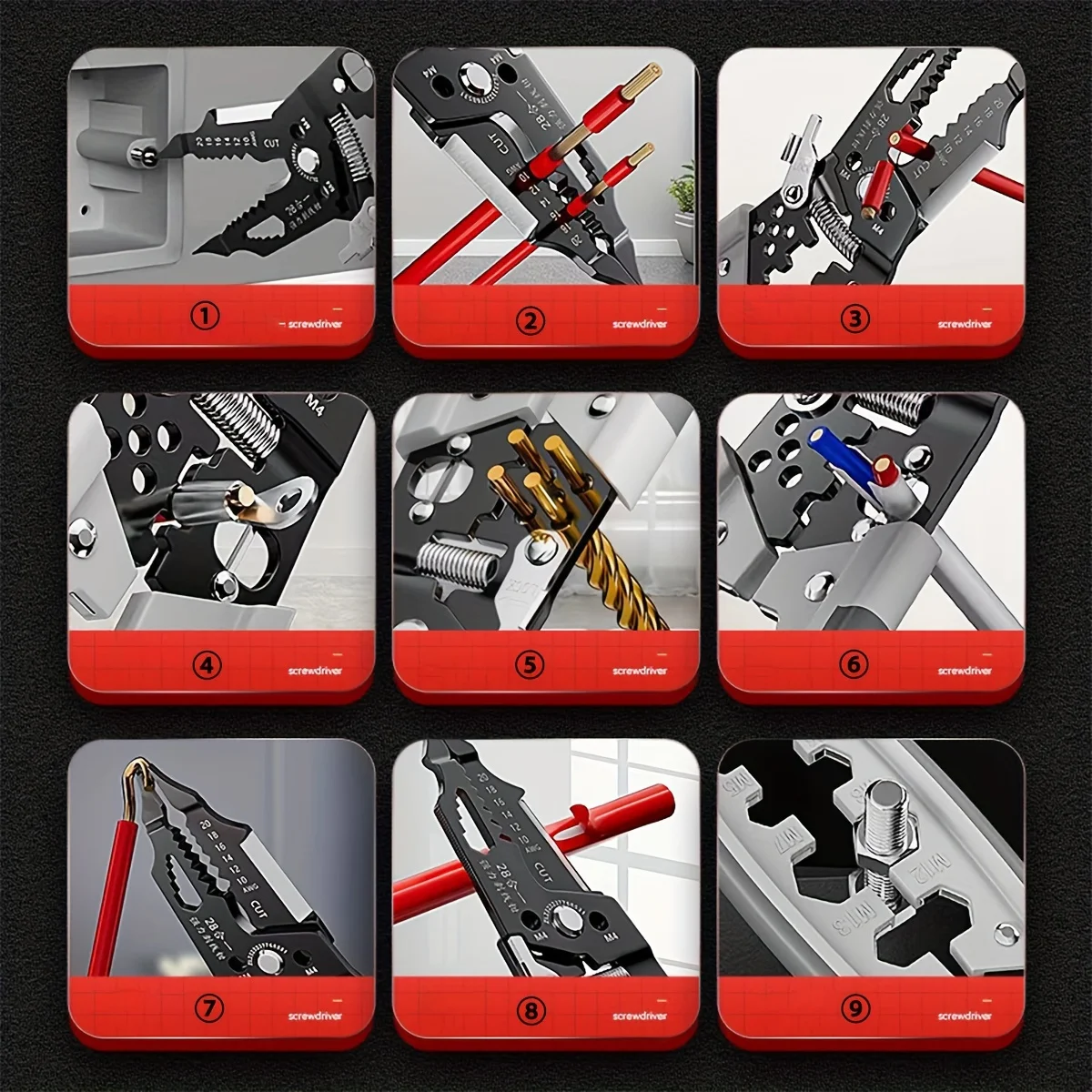 Многофункциональные Плоскогубцы Для Зачистки Проводов 28-в-1 8-дюймовый Режущий