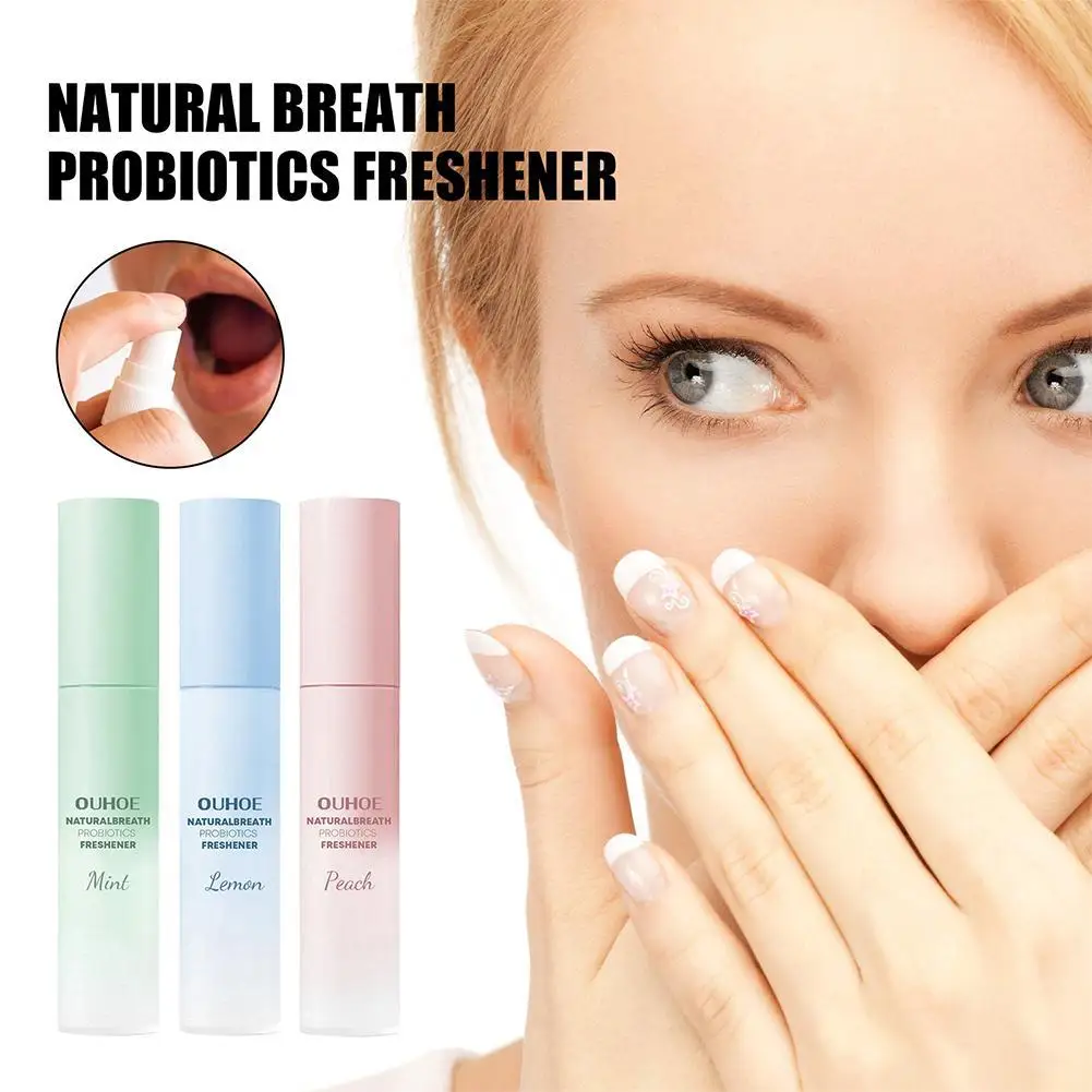 

17ml Portable Probiotics Breath Freshener Antiy Mouth Spray Natural Mint Lemon Peach Flavour Remove Bad Breath Oral Care Spray