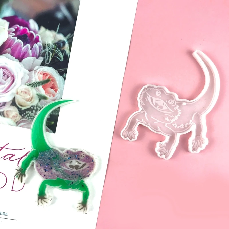 

Lizard Silicone Mold Animal Keychain Pendant Epoxy Mold DIY Cake Decor