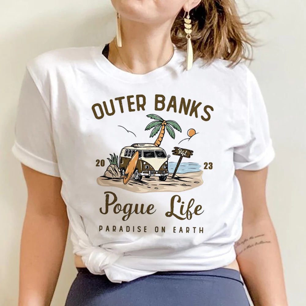 

Футболка Pogue Life Jj с внешним банком Maybank, женская футболка в эстетике Северной Каролины, футболка в стиле Харадзюку, футболка унисекс с графическим рисунком, женские топы