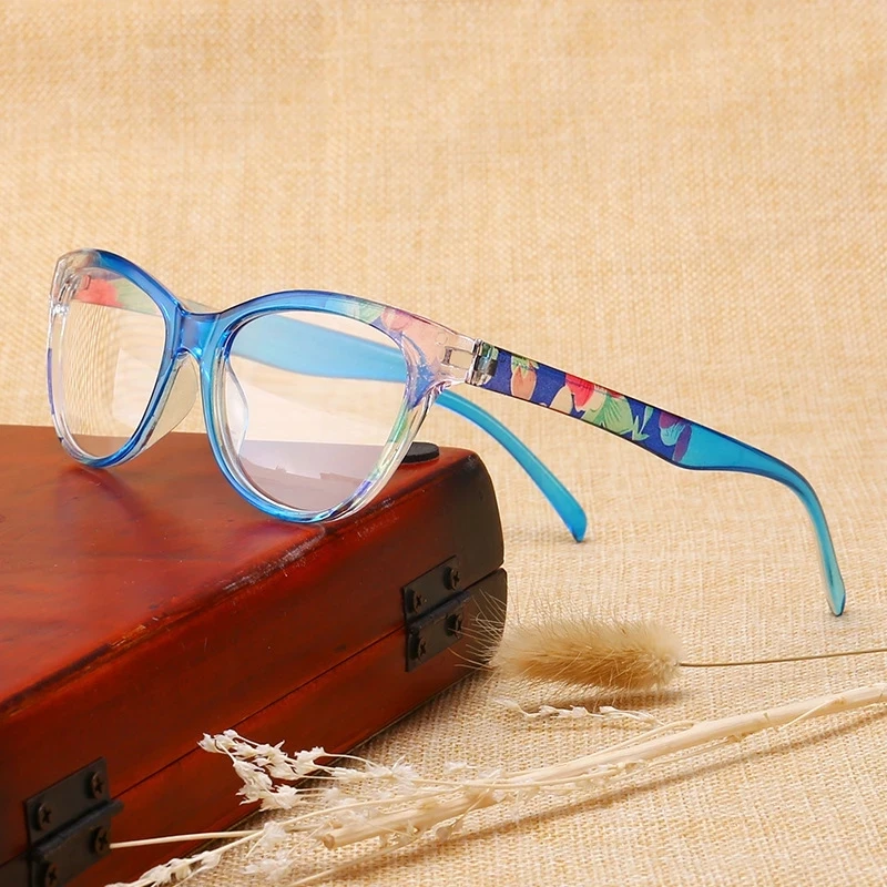 

New Women Flower Lehgs Reading Glasses Cat Eye Oval Frame Presbyopic Eyeglasses Red Fast Sight Eywear Fast Shipping With Pouch