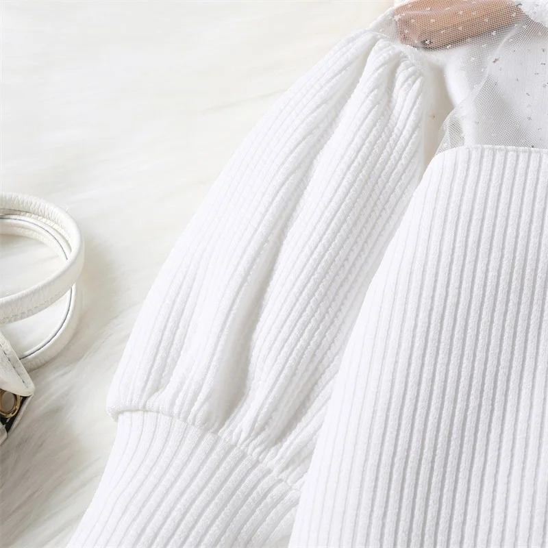 

Kids Girls Fall Outfits Sequins Stars Moon Mesh Patchwork Ribbed Long Sleeve T-Shirts Plaid Skirts Beret Cap 3Pcs Clothes Set