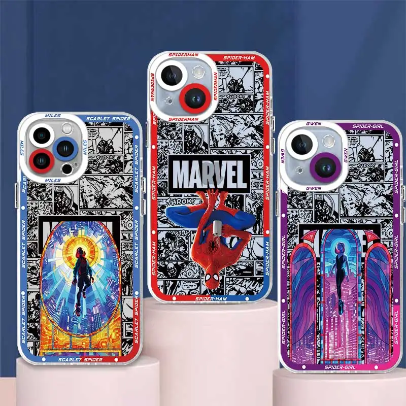 Marvel Человек-паук Майлс Гвен искусство прозрачная фотография для Oppo A95 A93 A76 A74 A55 A54 A53 A35 A33 A5 A16 A15 A12 A7 F11 F17 F19 RENO 5 6