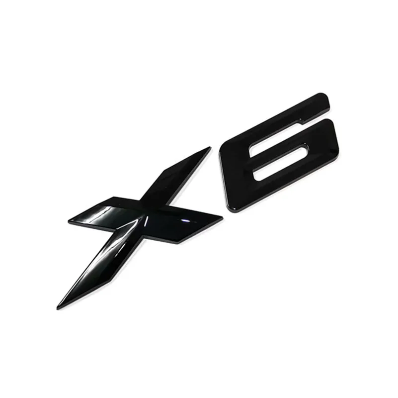 

X6 Серебряный Черный ABS Автомобильная эмблема задний значок наклейка аксессуары Наклейка с эмблемой багажника для BMW X 6