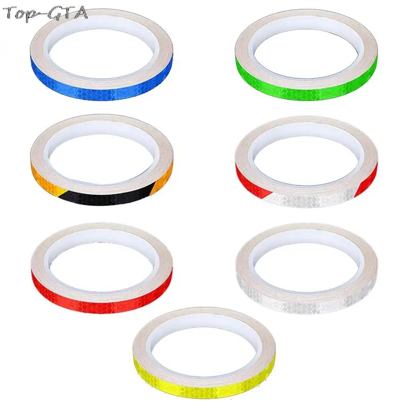 

800CM Reflective Stickers Car Motorcycle Bicycle Reflector Safety Warning Rim Decal Tape Car Accessories 7 Colors Car Decoration