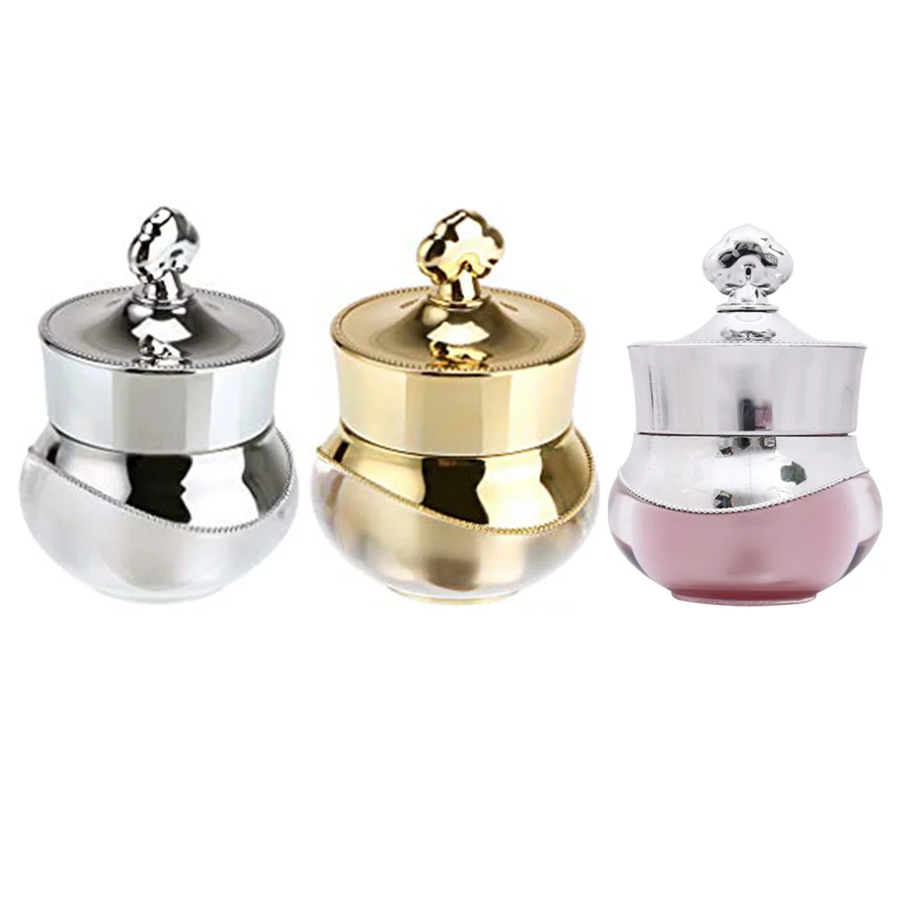 

1 Set 3Pcs Exquisite Crown Travel Bottles Face Cream Jars (Assorted Color)