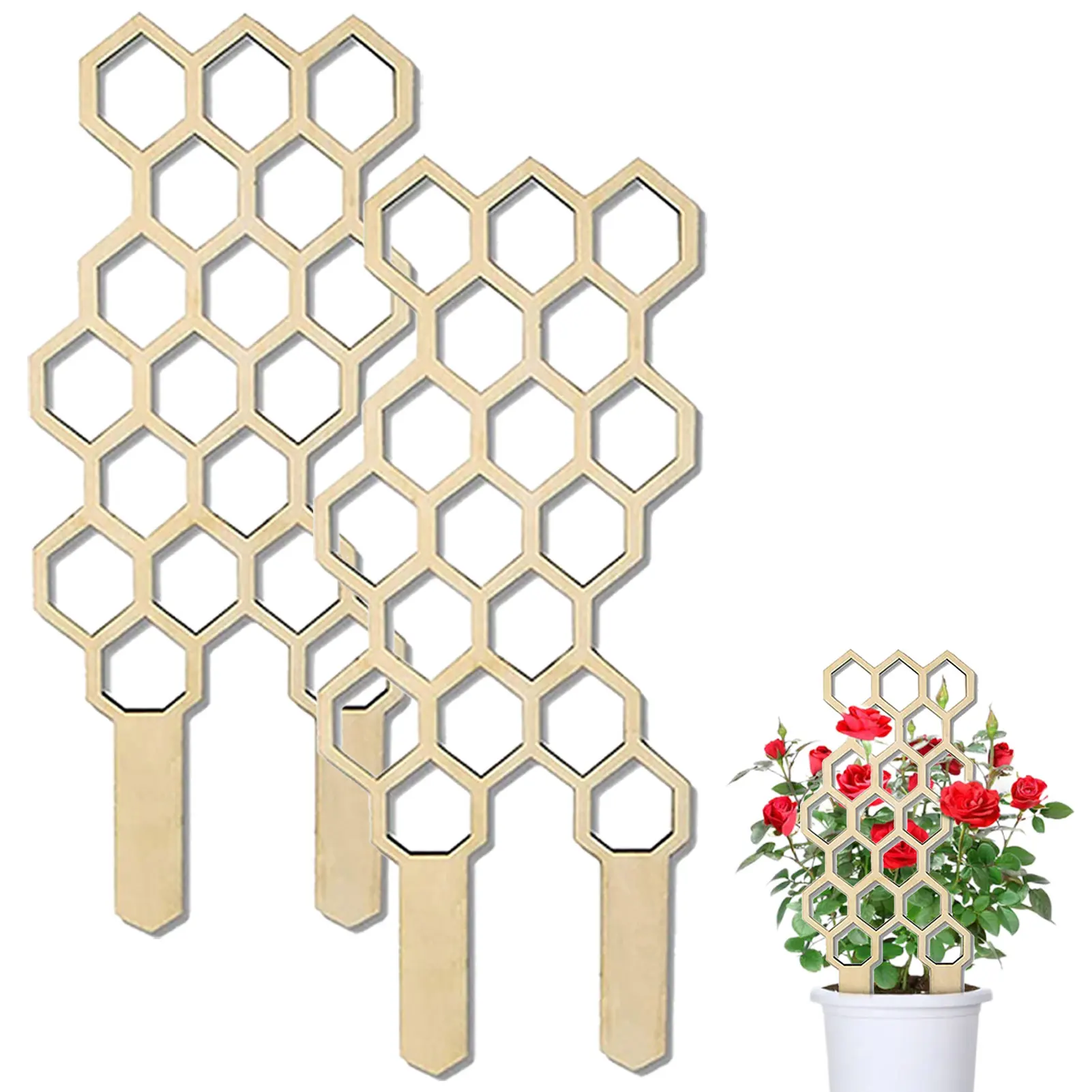 

Trellis For Climbing Plants Indoor Wooden Climbing Plant Support 3pcs/set Plant Stake For Flower Vegetable Tomato Vines Potted
