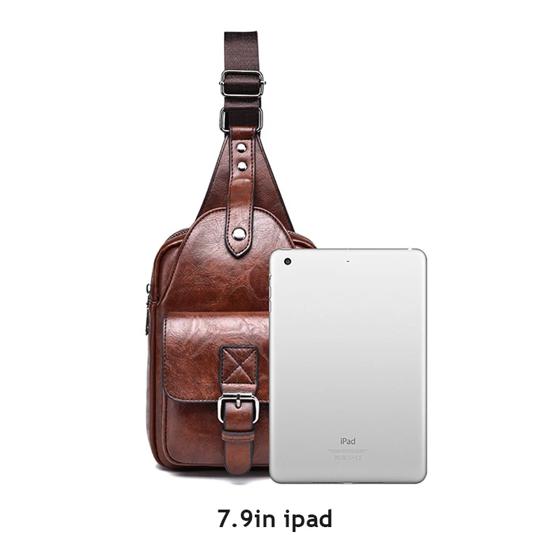 Mini Men'S Chest Bag Wallet Leather Fashion Bolsas Small Chest Pack Cross Shoulder Messenger Crossbody Side Bag Male Husband