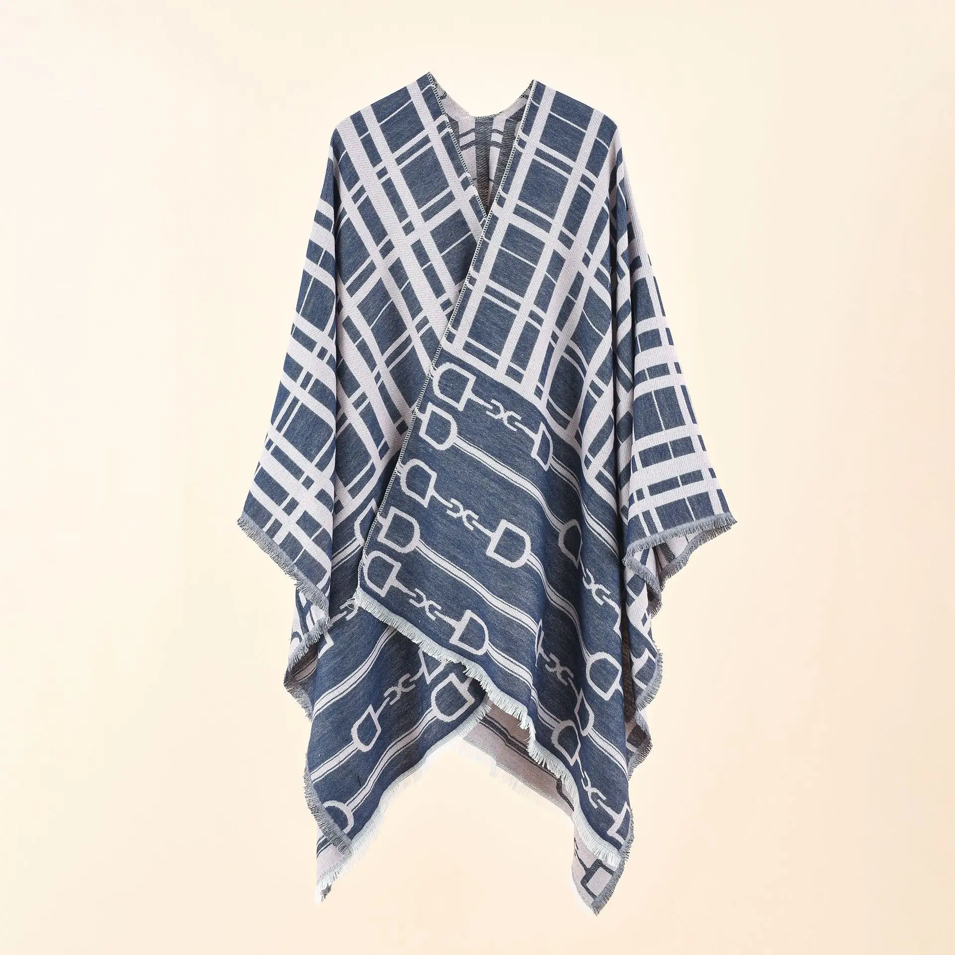 Новинка Осень-зима 2022 женская теплая Повседневная шаль в клетку с имитацией