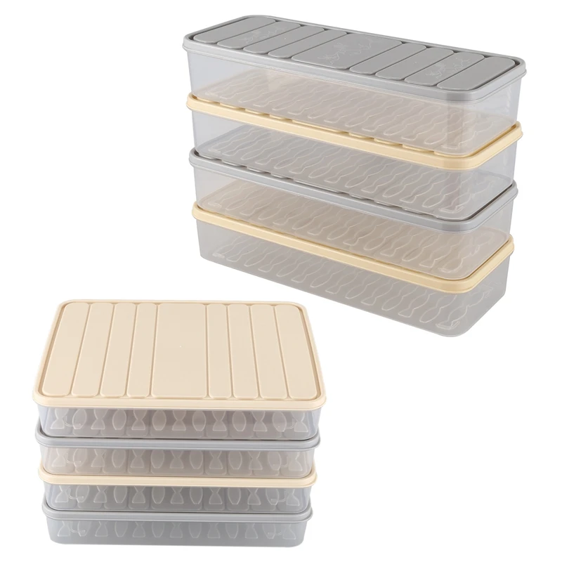 

8 Pcs Set Refrigerator Food Preservation Storage Box Freezer Kitchen Storage Boxes Random Color, 4 Pcs L & 4 Pcs S