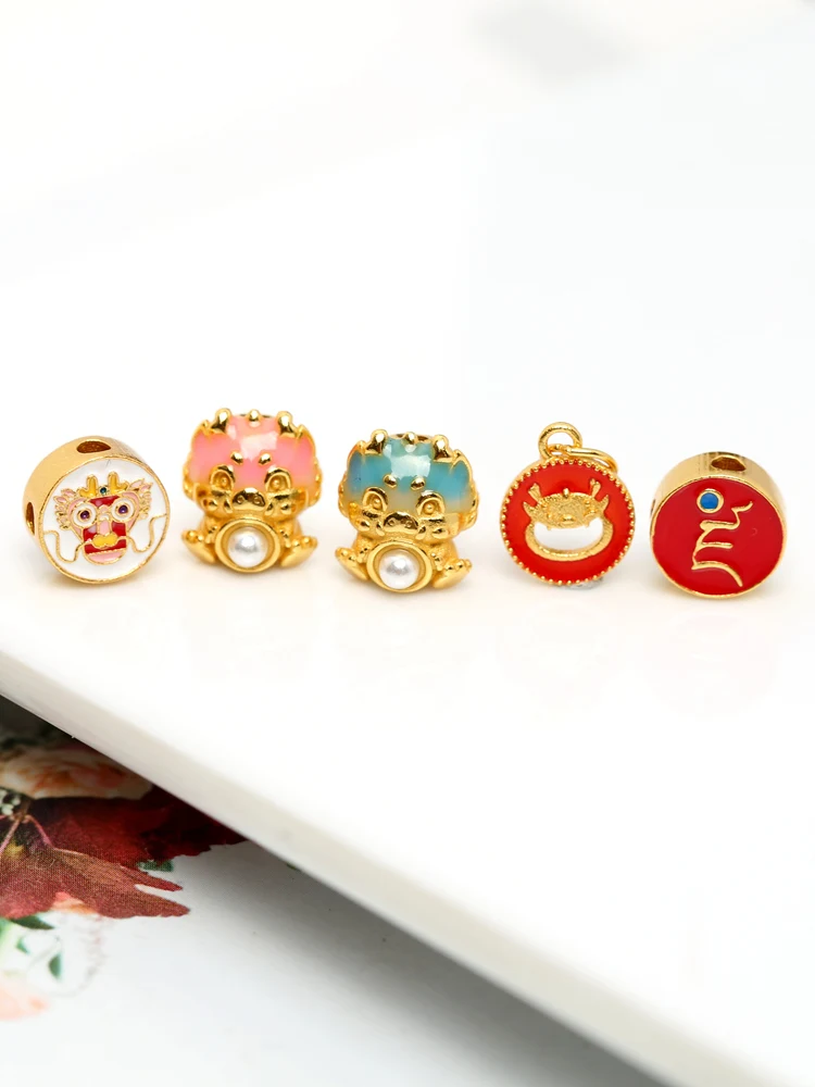 925 старинные посеребренные бусины со знаком зодиака дракон счастливые клецки