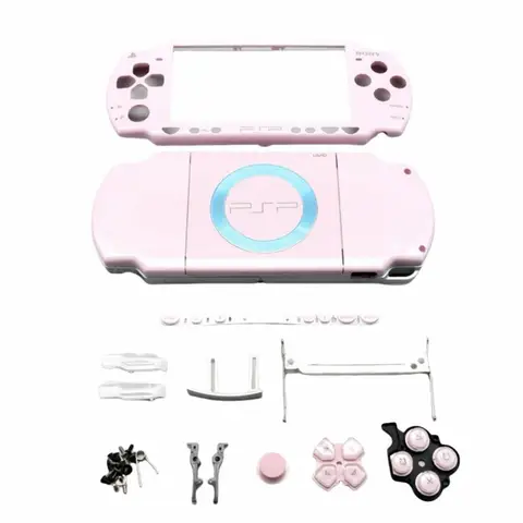 Черный/белый/розовый полный корпус для PSP2000, полный набор кнопок, крышка лицевой панели консоли