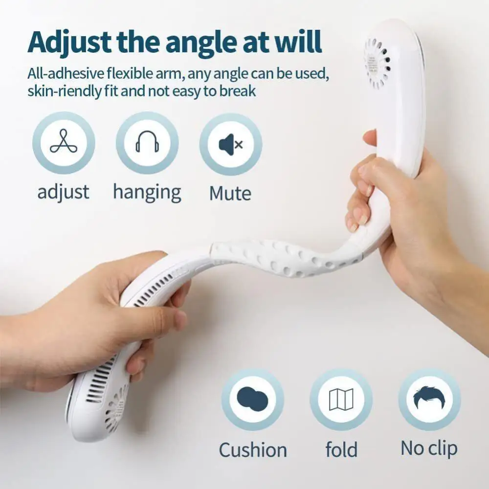 

360° Rotation Fans Abs Bladeless Portable Summer Air Cooling Wireless Electric Neckband Fans 선풍기 Usb Rechargeable Neck Fan Mini