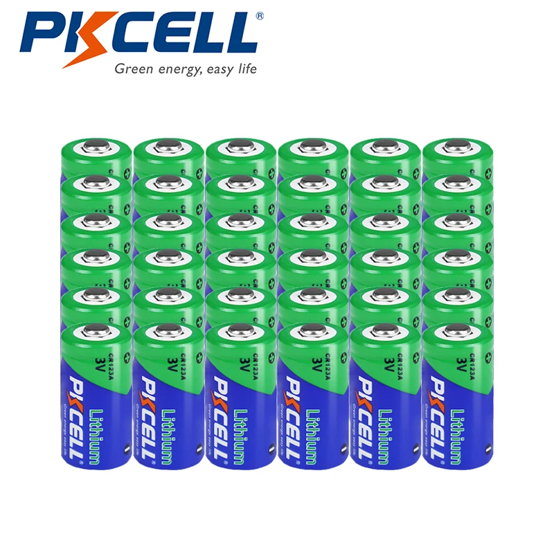 

36Pcs Pkcell cr123a Lithium Battery 16349 CR 123 17345 3V 1500mah Dry Primary Batteria for Electric Toothbrushes Cameras