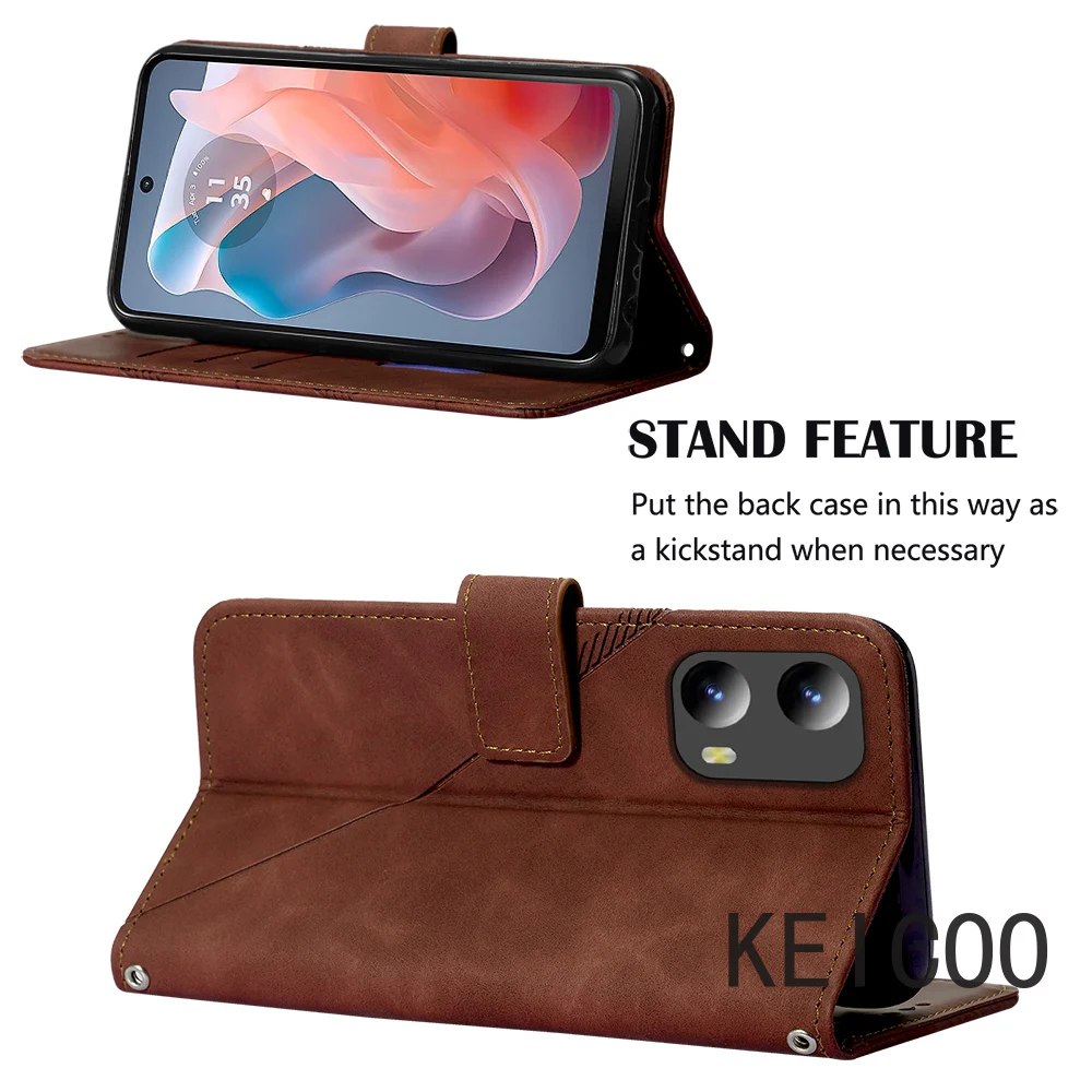 Чехол в стиле ретро для Motorola Moto G Play Stylus G04 G24 G34 5G 2024 деловой трехмерный кожаный