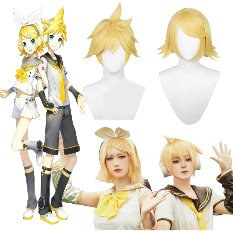 Mikuu Kagamine Rin Len Косплей парик Женщины Мужчины Проект Sekai Виртуальная певица Ролевая