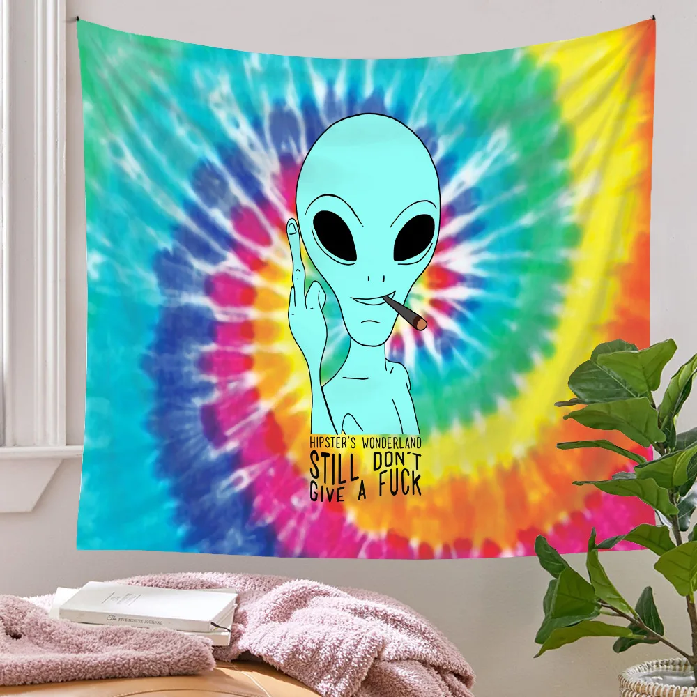 

Alien Tapestry Wall Hanging Kawaii Room Decor Tapestry Hippie Wall Art Tapestries for Living Room Bedroom Home Decor