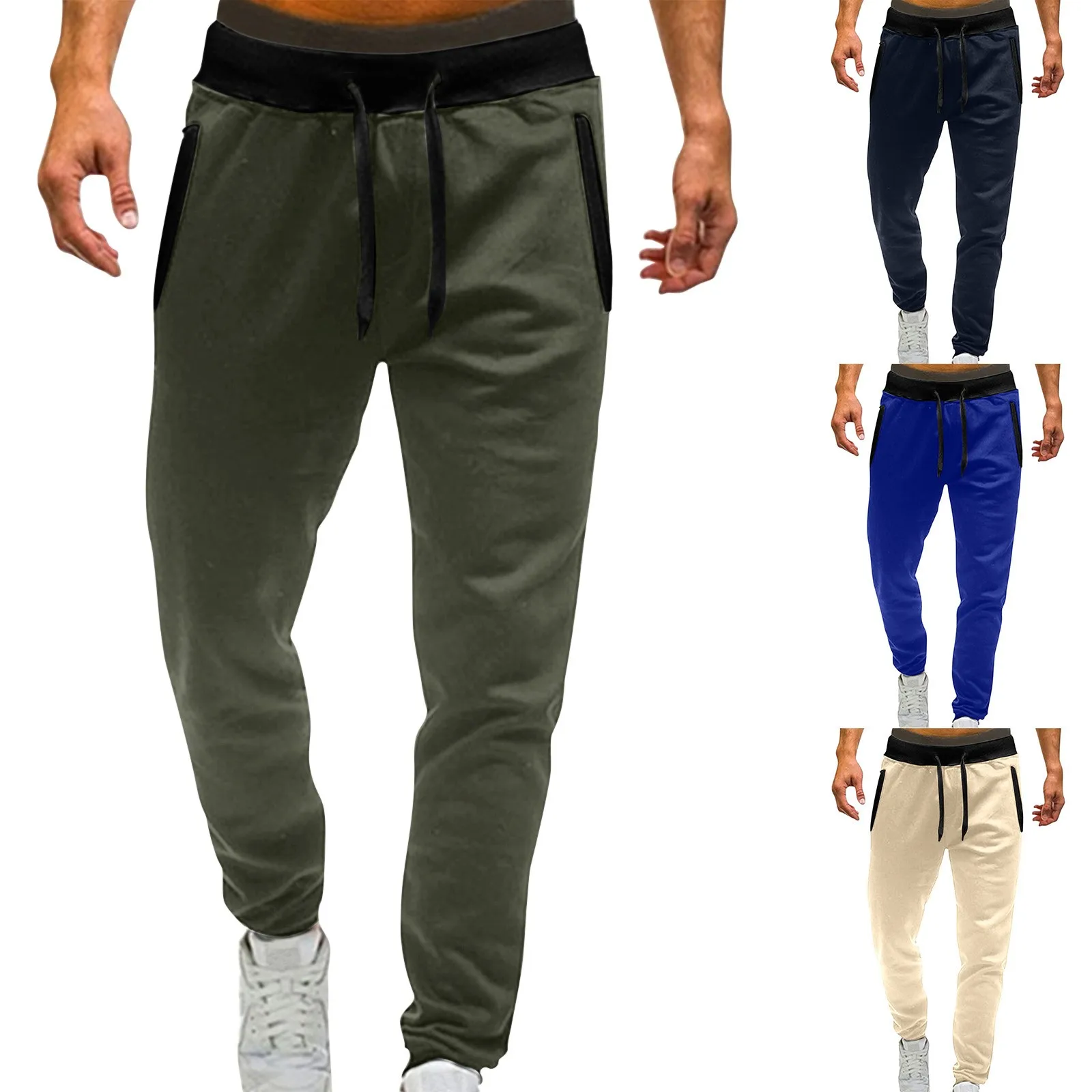 

Power Pants Taupe Pants Mid Waisted Solid Pants Casual Jogging Sports Elastic With Pockets Men'S Men'S Pants Free Shipping