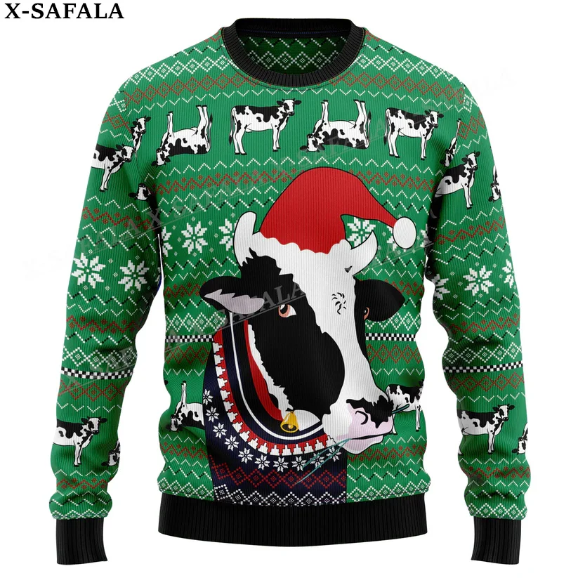 Смешные свитера в виде молочной коровы бриллианты смешные Джемперы на Хэллоуин