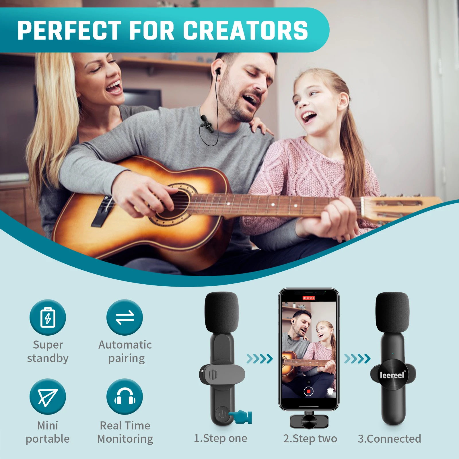 Беспроводной петличный микрофон с шумоподавлением для записи аудио и видео |