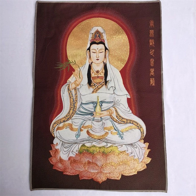 

Tangka embroidery, exquisite household feng shui painting, auspicious painting, decorative painting, Guanyin Bodhisattva paintin