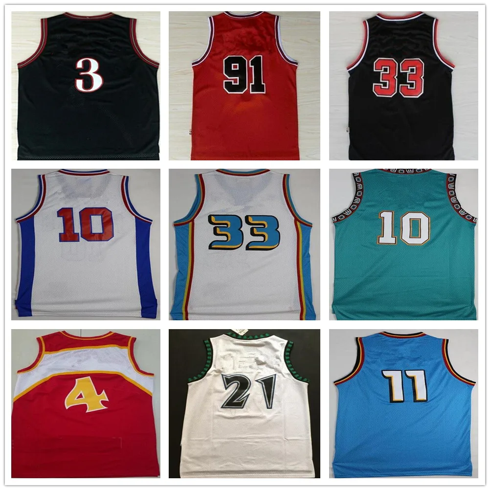 

Men Dennis Rodman Hill ason Tracy McGrady Dikembe Mutombo Stitched All Retro Basketball Jersey