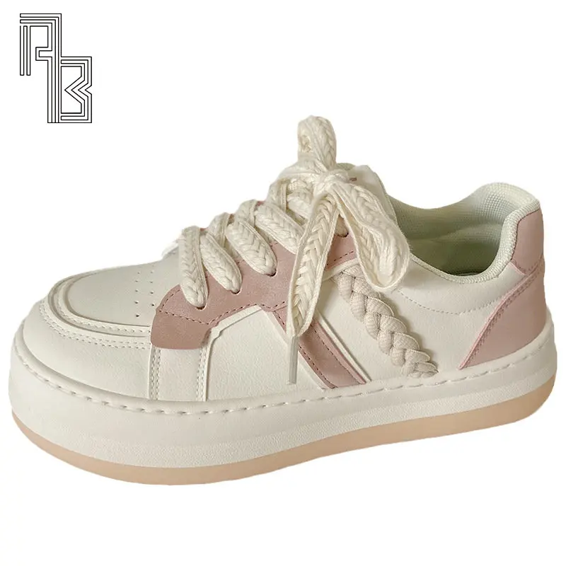 

Женские дышащие кроссовки на толстой подошве, с круглым носком