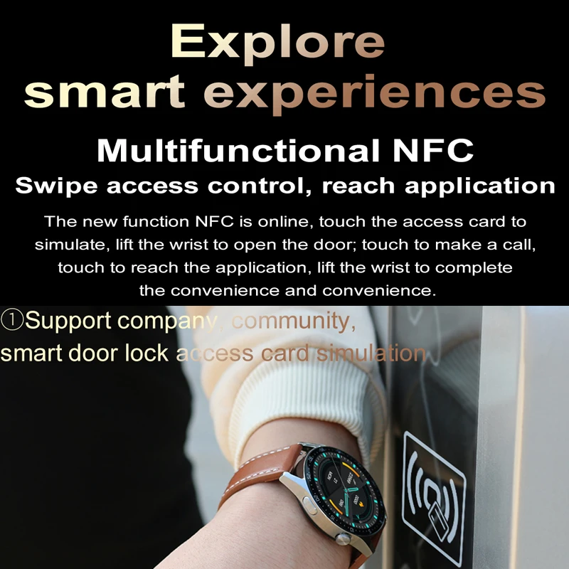 GEJIAN NFC New Smart Watch GPS Motion Track Voice Assistant IP68 Waterproof ECG PPG Sports Watch Bluetooth Call Smart Watch