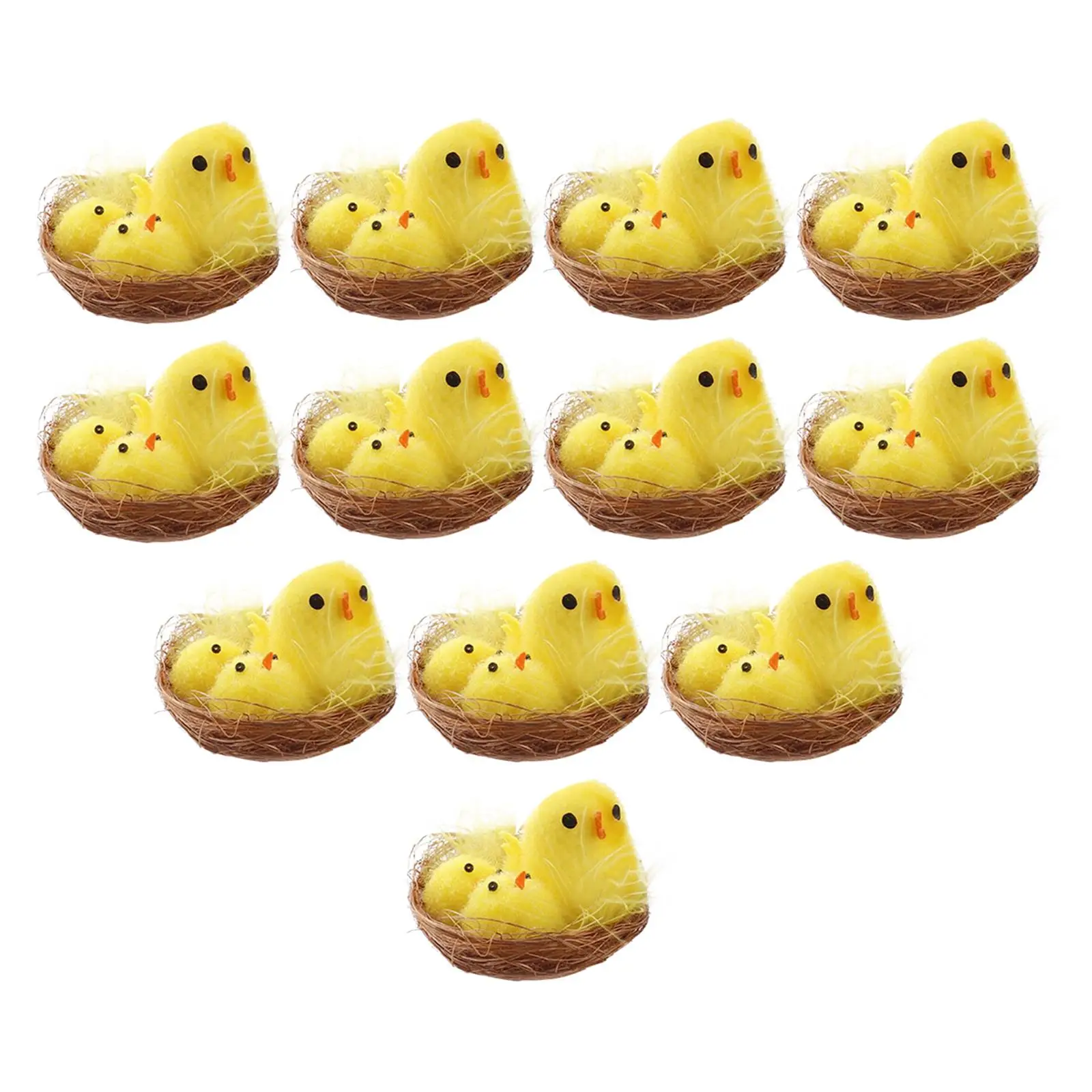 

12 шт. мини пасхальные цыплята яйца гнездо статуя для украшения