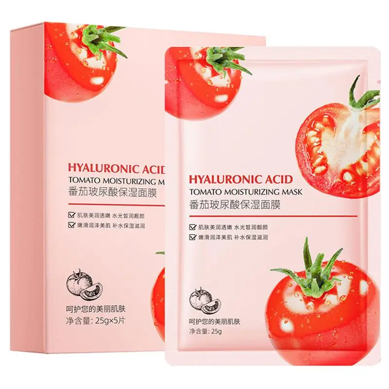 

Антивозрастной лист для лица, томатный лист с гиалуроновой кислотой для ухода за лицом, 5 штук, увлажняющий Восстанавливающий уход за кожей