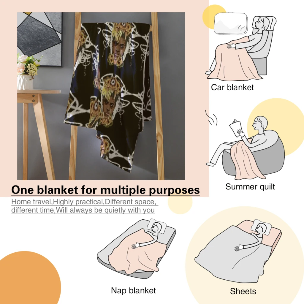 Одеяла xxxtentacion Теплые фланцевые одеяла Мягкое и удобное одеяло Одеяло для пикника