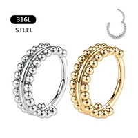 double triple stack ball punk nose rings septum jewelry helix hinged piercing daith conch earrings hoop stud 16g