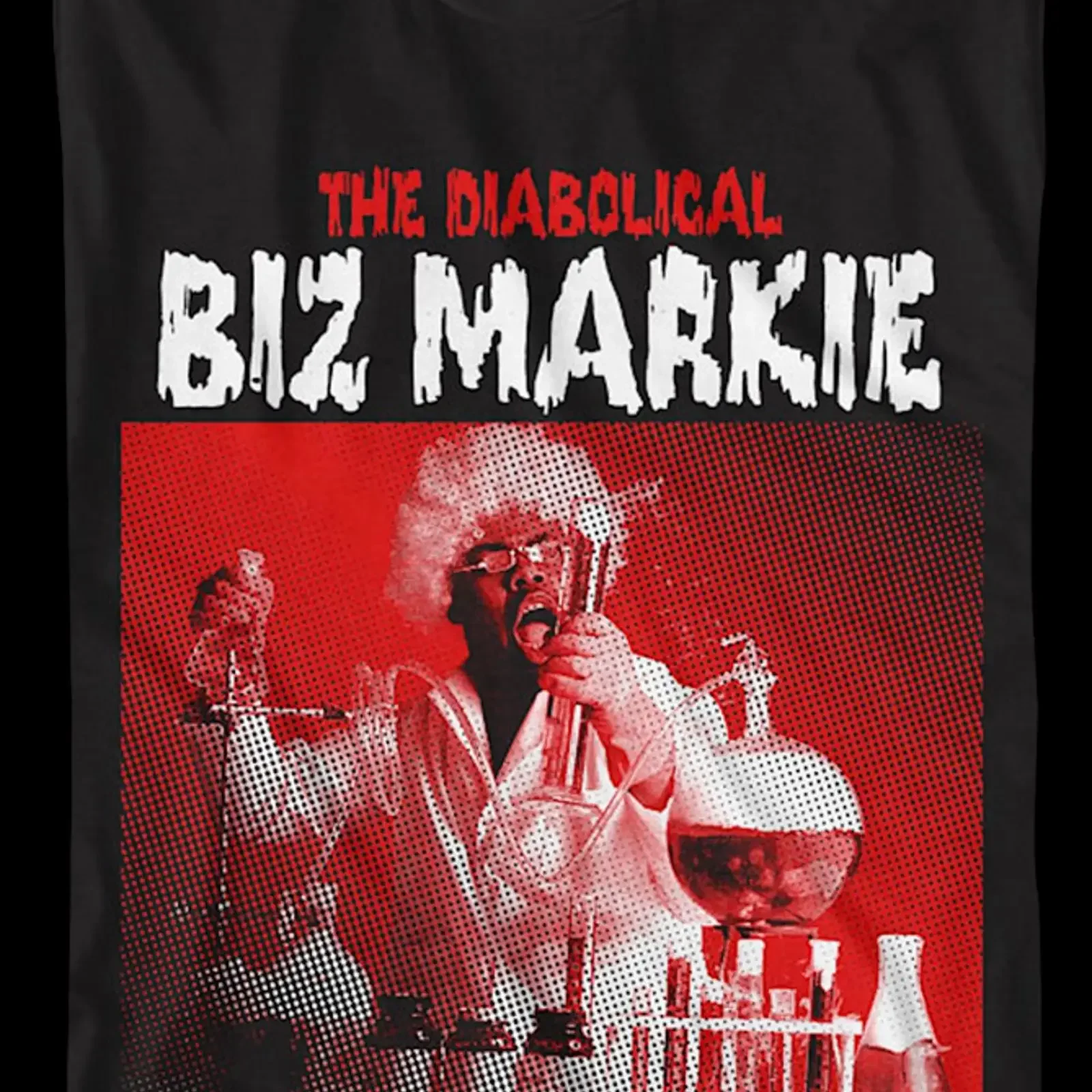 Фото Футболка The Diabolical Biz Markie, винтажная, с эффектом потертости, удобная, дышащая, стильная, эластичная, унисекс, модная, уличная, повседневная, мягкая. №1