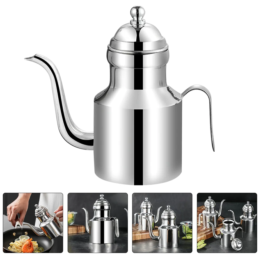 

Oil Container Dispenser Pot Stainless Steel Bottle Vinegar Kitchen Cooking Cruet Grease Olive Sauce Condiment Bacon Pourer Soy