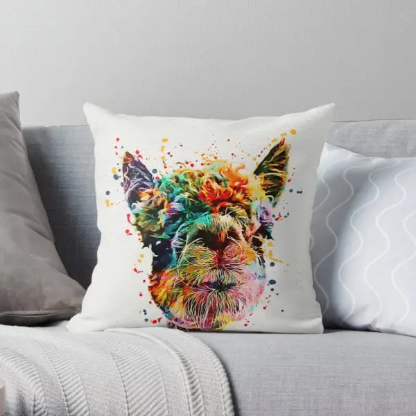 

Llama Watercolor Art Work Alpaca Printing Throw Pillow Cover Cushion Comfort Soft Fashion Car Anime Bedroom Pillows not include