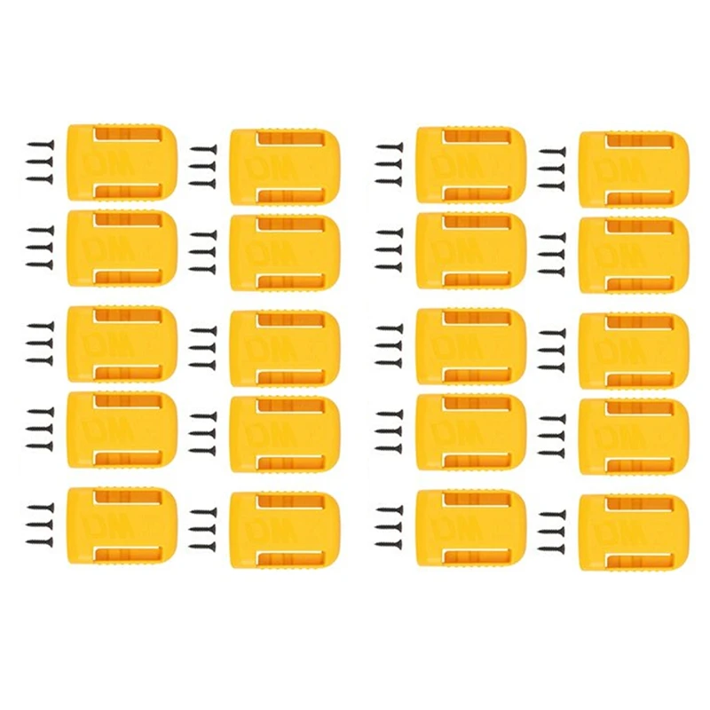 

20Packs Battery Holders For Dewalt 20V Mount Dock Fit For 20V 60V MAX Yellow (No Battery)