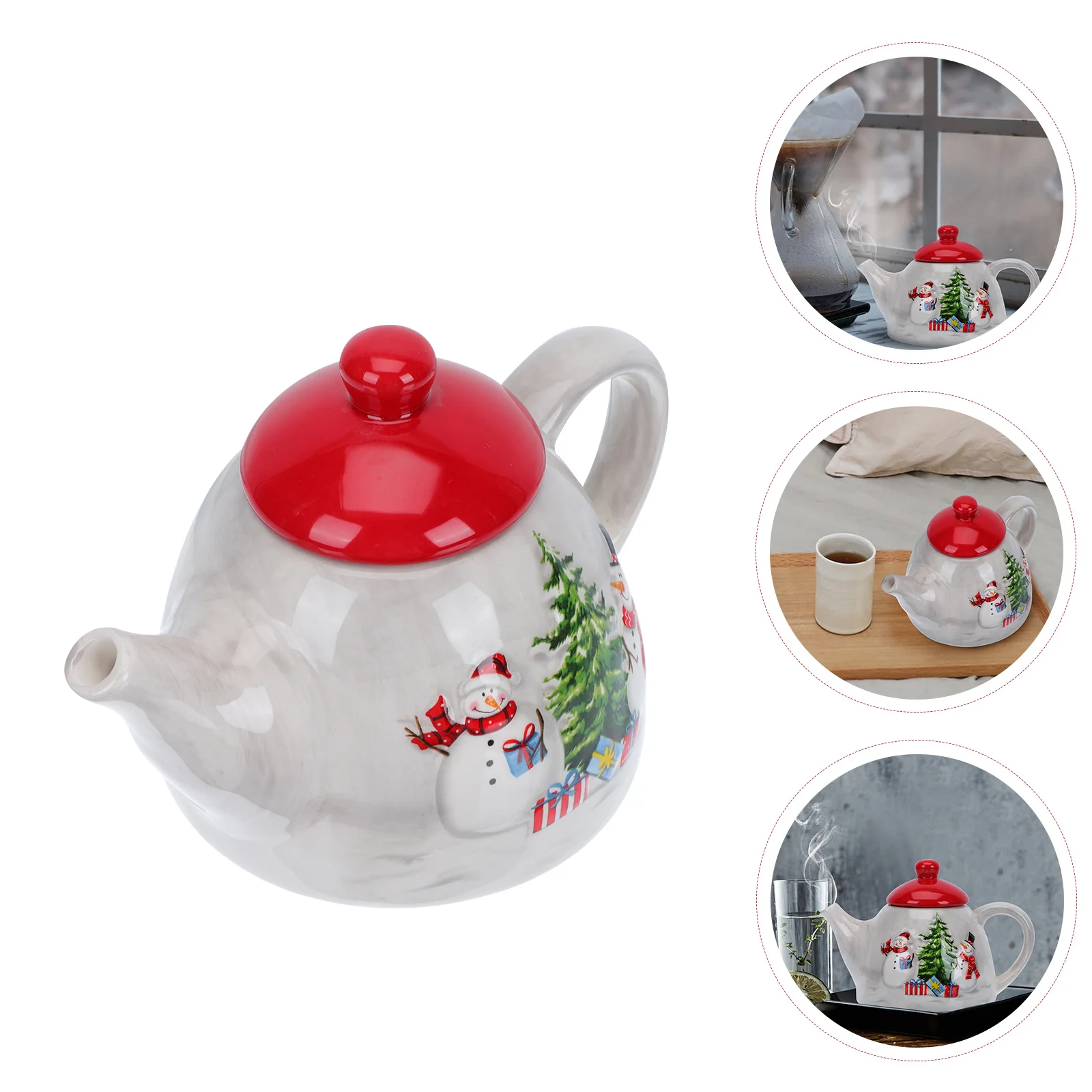 

China Ceramic Jug Christmas Pattern Milk Bottle Simple Cold Kettle Nordic Style Creative Water Coffee Kettle Ceramics Pitcher