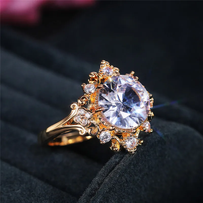 

Роскошные обручальные кольца для женщин, инкрустированные кристаллами 10 мм, кубический цирконий, золотой цвет, женские обручальные кольца, ювелирные изделия вечности, Новинка