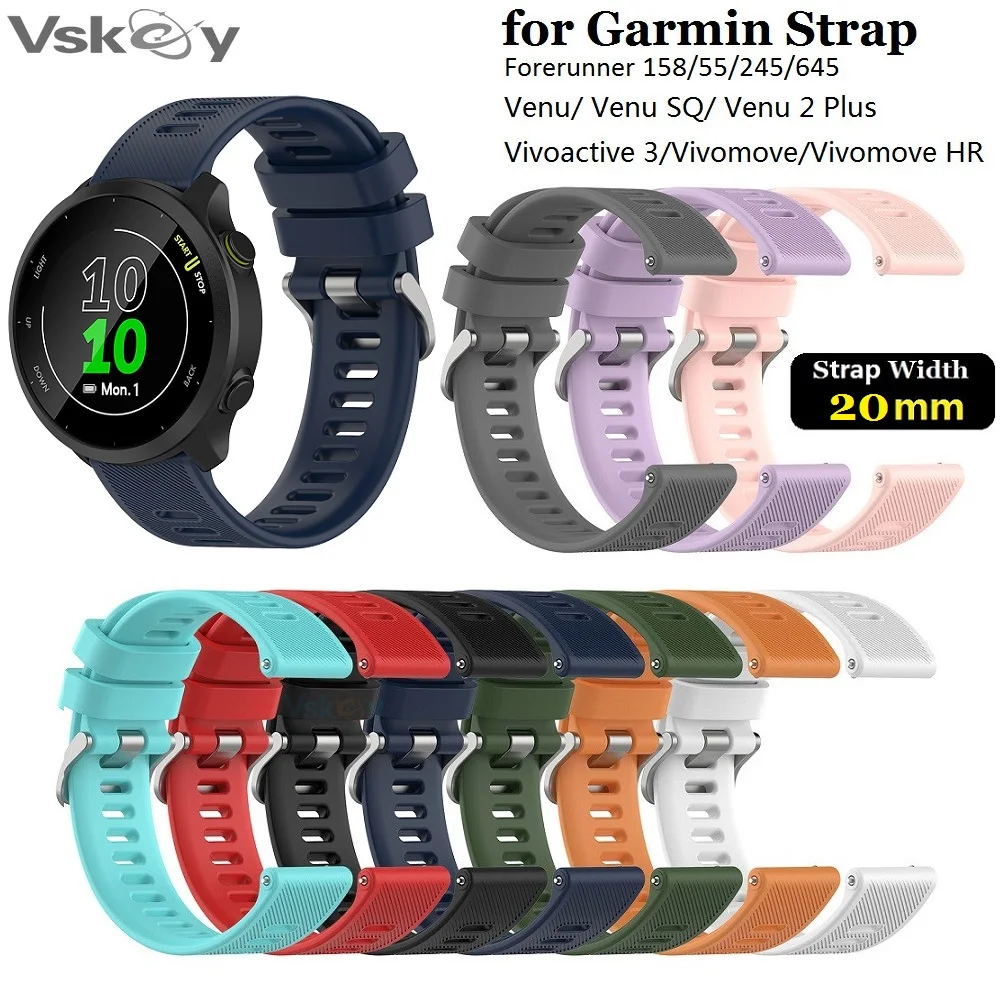

10 шт. ремешок для смарт-часов Garmin Forerunner 158 55 245 645 подарок 2 Plus Vivoactive 3 быстросъемный силиконовый браслет 20 мм