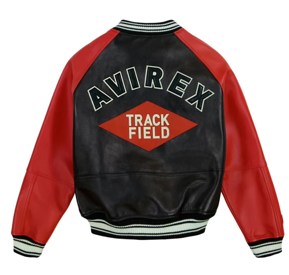 AVIREX осенняя новая куртка TRACK FIELD VARSITY из овечьей кожи мужская бейсбольная одежда