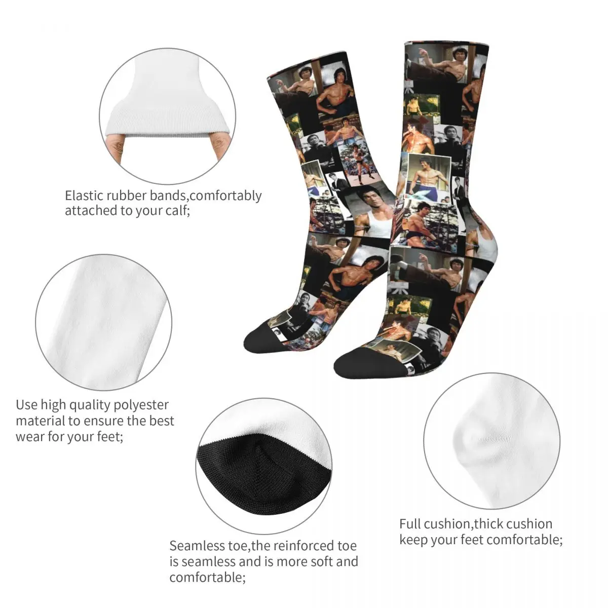 Брюс Ли, аксессуары, короткие носки, удобные носки с графическим рисунком, хлопковые женские и мужские носки, лучшая идея для подарка