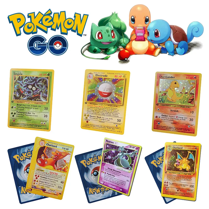 

2022 Pokemon Card Pikachu Charizard Mewtwo Tangela Venusaur Bisaflor Arcanine Year 1996 French English Collect Flash Cards Toys