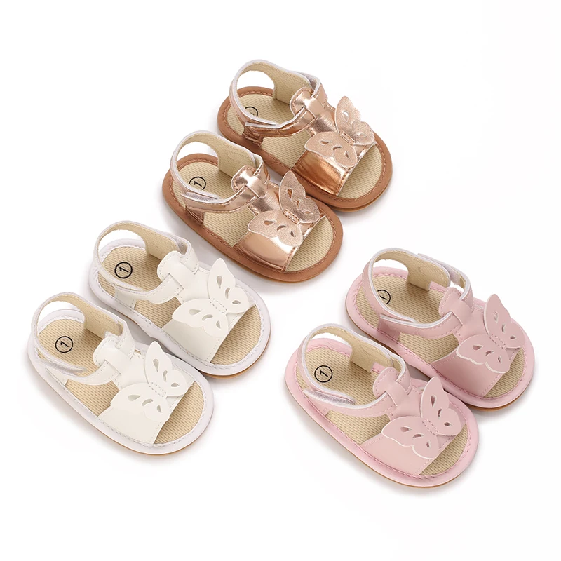 Летние Новые Модные Симпатичные сандалии принцессы женские 3D бабочки резиновая подошва Нескользящие прогулочные туфли