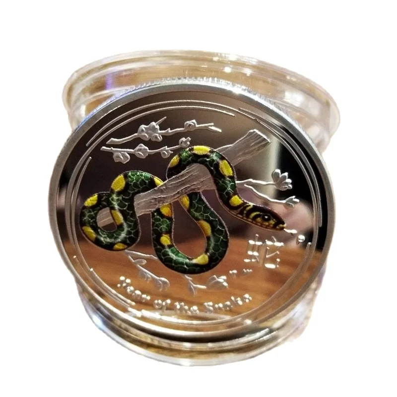 

Chinese Culture Year of the Snake Coins Collectibles Challenge China Perfect Match Mascot Snake Silver Commemorative Coin