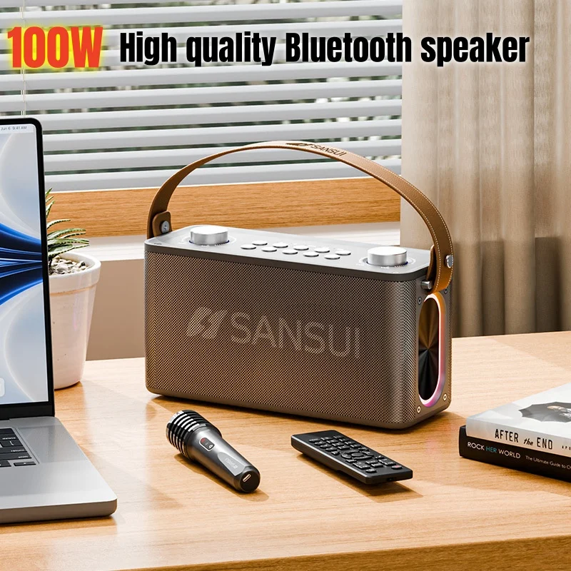 100 Вт DSP Bluetooth-колонки со светодиодной подсветкой мощный сбвуфер портативный