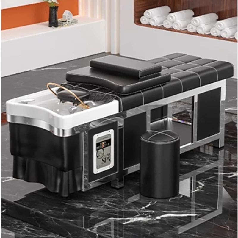 Thai Hairdresser Head Spa Luxury Professional Hairstylist Personalized Shampoo Bed Vintage Trendy Commercial Furniture Sillas