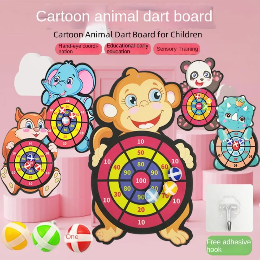 

8pcs Animal Cartoon Dart Board Toys Cute Darts Dart Board Outdoor Games Sticky Ball Darts Board Games Children